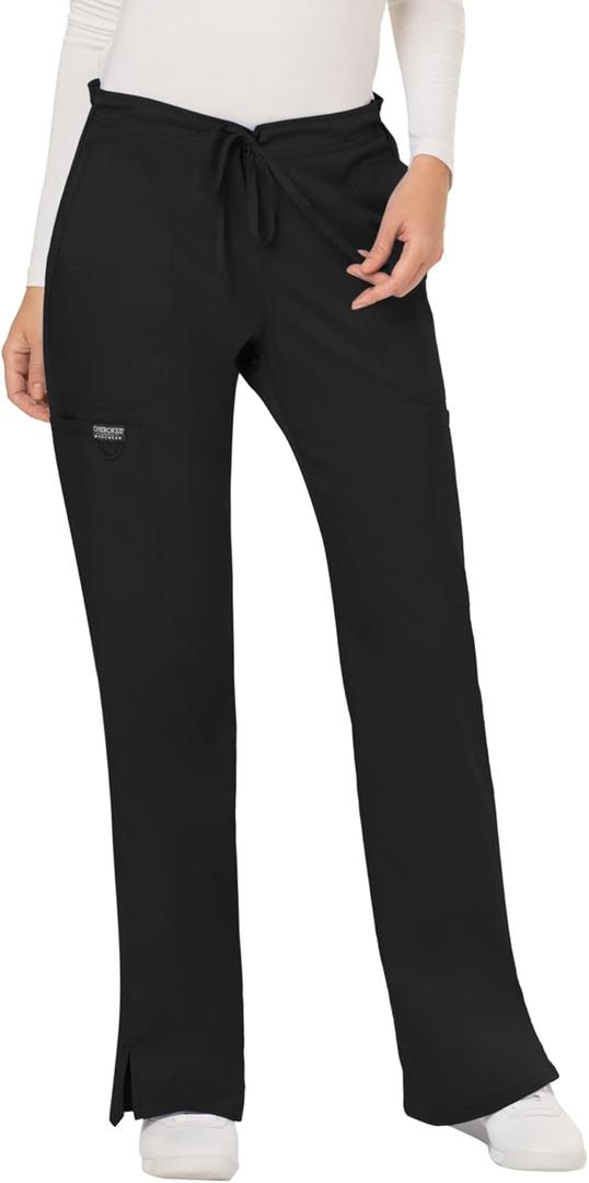 Scrubs for Women Workwear Revolution, Drawstring Scrub Pants, Soft Stretch WW120 (X-Small Tall, Black)