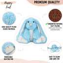 Bunny Microwavable Stuffed Animal 1.5 lb Unscented Heating Pad Plush, Soft Cozy Bunny Toy for Relaxation and Comfort, Gift for Women, Girls, Adults & Kids by Happy Fuel, Blue