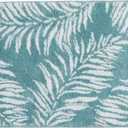 Market & Place Coastal Printed Bath Rug, Blue and White Mat, Modern Bath Decor for Tub and Shower, Absorbent Rug, 20" x 30", Palm Leaves