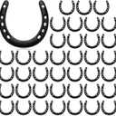 Shimeyao 35 Pcs Horseshoe Bulk Cast Iron 4.5 x 4.3 Inch Horseshoes for Adults Wall Hung Good Luck Handmade Decorations Horse Theme Party Wedding Birthday Supplies (Black)