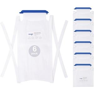 NEWGO Refillable Ice Bags with Clamp Closure [Pack of 6] Large 7 X 4.6, Reusable Easy Filling Hospital Ice Pack with Soft Outer Covering and Leak Resistant Inner Layer