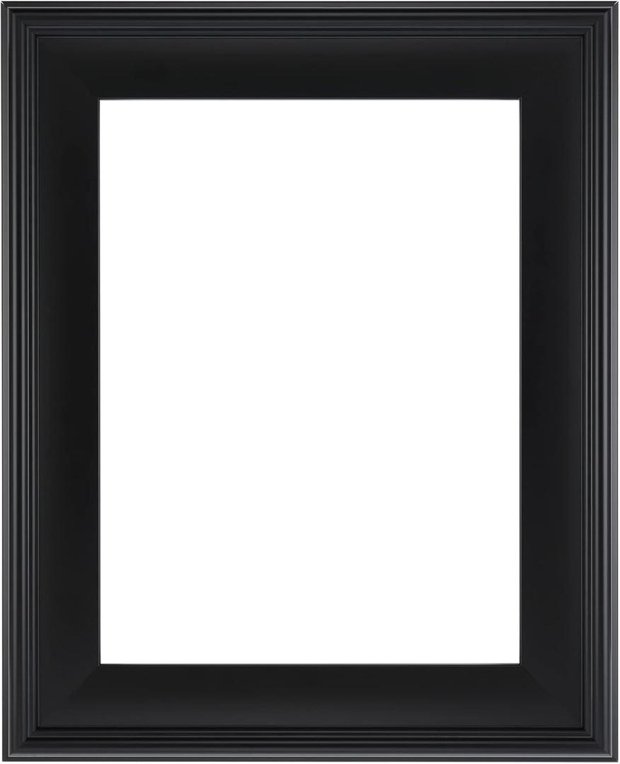 Cardinali Plein Aire Frame, Black 11x14-3" Wide Moulding with Raised Edge - No Glass or Backing - 1/2" Rabbet Depth - Timeless Frame for Canvas - Made in USA