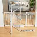 Mumeasy 29.7–51 Inch Extra Wide Baby Gate for Stairs, Extra Long Indoor Dog Gate for Doorways, Pressure Mounted Walk Thru Child Gate with Auto-Close, No-Drill Safety Pet Gate with Door for House,White