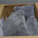 MAXYOYO Bean Bag Chair with 3 Pillows, Oversized Floral Shaped Bean Bag Sofa for Adults, Ultra Soft Faux Fur Floor Sofa, Large Stuffed Reading Chair for Living Room Bedroom, Grey