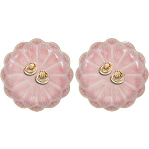 uxcell 2Pcs Ceramics Jewelry Plate, Sunflower Shape Key Holder Bowl for Entryway Table Decor Small Ring Tray Dish Gift for Women Girlfriend, Pink