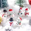 Soaoo 80 Pcs Mini Resin Snowman Figurines, Christmas Miniature Decor,Cute