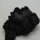 PARTISKY Black Polyester Rectangle Table Skirt, 6ft x 72in, Wrinkle Resistant, Pleated Ruffle, Perfect for Banquet, Wedding, Trade Show, Dining Table