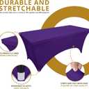 Utopia Kitchen Spandex Tablecloth 2 Pack [6FT, Purple] Tight, Fitted, Washable and Wrinkle Resistant Stretch Table Cloth Rectangle Cover for Trade Show, Weddings & Parties [72Lx30Wx30H Inch]