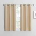 NICETOWN Blackout Curtain Panels for Bedroom, Biscotti Beige, 2 Panels, W29 x L30-inch, Thermal Insulated Grommet Top Blackout Draperies and Drapes for Basement