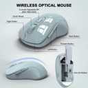 Wireless Keyboard and Mouse Combo, ULSOU 2.4G Full-Sized Ergonomic Computer Keyboard with Wrist Rest and 3 Level DPI Adjustable Wireless Mouse for Windows, Mac OS Desktop/Laptop/PC(Grey)