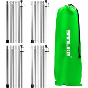 SANLIKE Tent Poles for Tarp, 90 in Tarp Poles Set of 4, Tent Poles Replacement, Telescoping Pole, Canopy Poles, Camping Poles for Rooftop Tents, Trekking Poles for Rain Fly, Camper, Awning