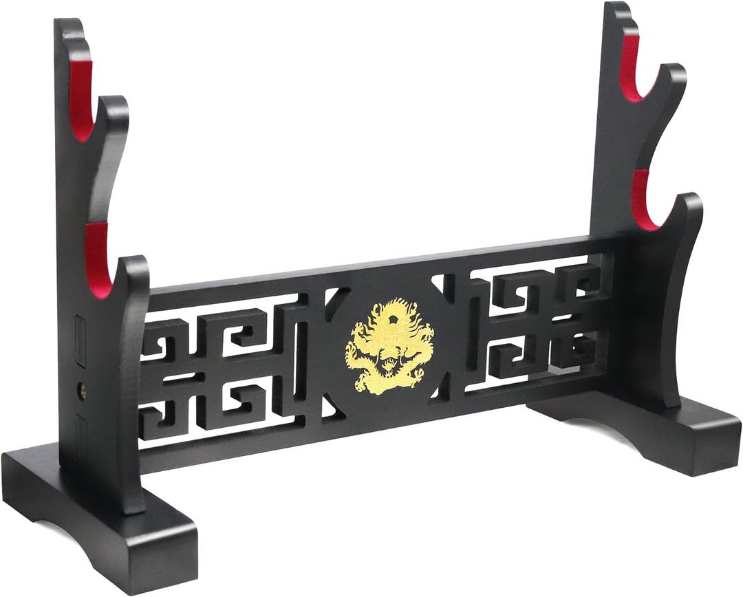 Eforlife Padded Sword Stand Display Velvet Protect Sword Rack Katana Genji Japanese Samurai Blade Gladius Templar Medieval Sword Stand Holder - Dragon (2-Tier) Eforlife Padded Sword Stand Display Velvet Protect Sword Rack Katana Genji Japanese Samurai Blade Gladius Templar Medieval Sword Stand Holder - Dragon (2-Tier)