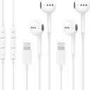 [Apple MFi Certified] Wired Lightning Headphones for iPhone Earbuds with Built-in Microphone & Volume Control HiFi Stereo Nosie Reduction Earphones for iPhone 14 13 12 11 Pro Max XS XR X 8 7, 2 Pack