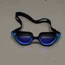 OMID Kids Swim Goggles, P2mini Polarized Swimming Goggles Comfortable for Age 6-14 (A0-mirrored Blue Lens Blackblue Frame)
