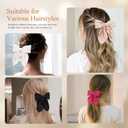 6Pcs Hair Bows for Women, Bow Hair Clips, Silky Satin Hair Bows for Girls, Pink Hair Ribbon, Cute Bow Clips for Women, Hair Accessories Chirstmas Gifts