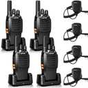 Retevis H-777 Walkie Talkies with Shoulder Mic,2 Way Radios Long Range,License-Free,LED Flashlight,Portable,Shock Resistant,for Family Outdoor Small Commercial (4 Pack)