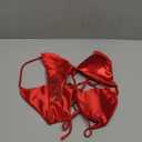 MIKITAI Sexy Bikini Sets for Women 2 Piece Halter String Spaghetti Strap Swimsuits Triangle Bathing Suits (Medium, Red)