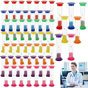 56 Pcs 2 Minute Sand Timer, Mini Hourglass Bulk Sand Clock Timer, Mini Toothbrush Timer Sandglass for Adult in Kitchen Games Office (7 Colors)