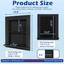 Royxen Bathroom Wall Cabinet with 2-Tier Shelves,Wooden Recessed Medicine Cabinet Over Toilet Storage Cabinet,Bathroom Cabinet Wall Mount for Home Storage, 14 x 18 Inch, Black