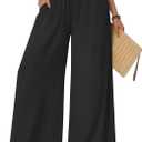 Netsmile Women's Wide Leg Palazzo Pants Dressy Flowy Casual High Waist Drawstring Beach Boho Trousers with Pockets