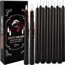 12PCS 10-Inch Black Bleeding Taper Candles,Vampire Tears Taper Candles- Unscented Ideal for Halloween, Christmas, Rituals, and Themed Party Decor