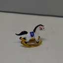 Rocking Horse Figurine 2.4 Inches Hand Blown Glass Mini Horse Crafts Desktop Decoration for Home Decor
