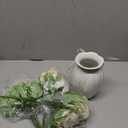 JARELING Peonies Artificial Flowers in Vase, Fake Hydrangea Silk Peony Flower Bouquet with Vase Faux Flowers Arrangement Decor Home Table Dining Room (White)