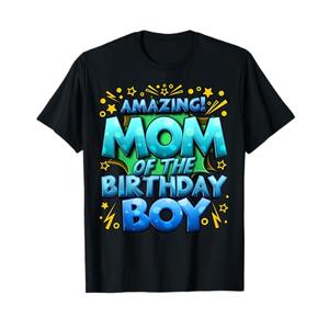 Mom of the Birthday Boy Matching Family Mommy T-Shirt size small