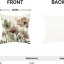 Floral Pillow Covers 18x18 Set of 2, Brown Green Chinoiserie Flower Leaves Outdoor Throw Pillows Spring Summer Farmhouse Cushion Case Decorations for Home Couch