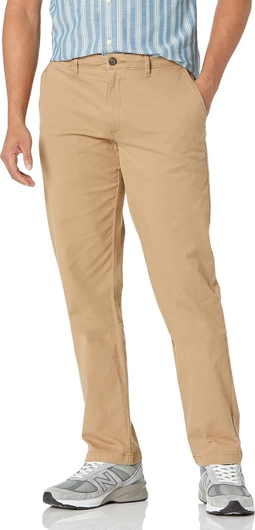 Amazon Essentials Men's Straight-Fit Casual Stretch Chino Pant (Beige)