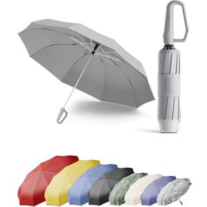 Windproof Travel Umbrella for Rain, Withstand 85MPH Winds, 54 Inch Automatic Reverse Fold Umbrellas Easy Auto Open Close, Portable Compact Umbrella Includes Cover Bag, Perfect for Travel, Car, Commute, Women Men, Backpack (Light Gray)