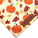 Realeaf Thanksgiving Dog Bandanas 2 Pack, Pumpkins and Happy Thanksgiving Pet Scarf for Boy and Girl, Premium Durable Fabric, Reversible Holiday Bandana for Medium and Large Dogs Pets (Large)