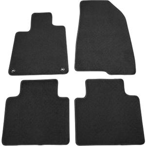 IKON MOTORSPORTS, Floor Mats Compatible with 2018-2022 Honda Accord, Black Nylon Carpet Front & Rear 4PC Set, 2019 2020
