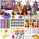 Letapapa 234 PCS Halloween Party Favors for Kids, 24 Pack Witch Hat Treat Bags Filled with Halloween Toys Bulk, Halloween Goodie Bag Fillers for Trick or Treat, Non-Candy Gift School Classroom Prize