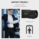 2-Pack TSA Non-Metal Belt for Men, 1.38" Elastic Nylon Ratchet Belt, Airport Friendly, Trim to Fit, Black (Black)