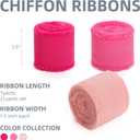 KEOSREE Hot Pink Pastel Pink Handmade Chiffon Ribbon,1.5" x 21Yd Frayed Silk Ribbons for Wreaths Bridal Flower Bouquet Christmas Gift Wrapping Wedding Decor Invitations Decorations (7Yards X 3 Rolls)