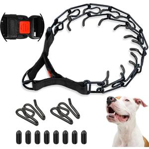 Supet Prong Collar for Dog Training Collar, Adjustable Dog Training Collar with Buckle for Small Medium Large Dogs(Packed with One Extra Links)