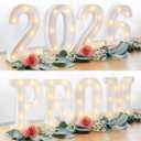Graduation Decorations 2026 Deals - 8 LED Marquee Light Up Letters Sign "PROM 2026" - Class of 2026 Ornaments for Kindergarten Senior High School College Table Wall Centerpieces Decor Party Supplies