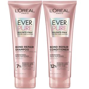 L'Oreal Paris EverPure Sulfate-Free Vegan Hair Care Kit - Shampoo and Conditioner to Strengthen and Repair Hair Bonds (6.8 Fl Oz (Pack of 2)