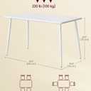 VASAGLE 55.1" Dining Table for 4-6 People, Modern Kitchen Table, Heat-Resistant Tabletop, Quick Assembly, for Dining Room, Snow White, Island Collection UKDT100W101S