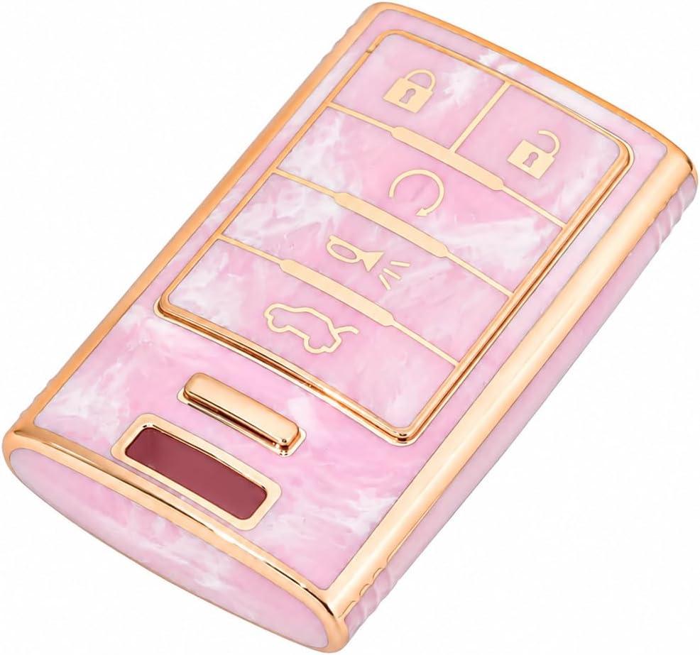 for Cadillac Key Fob Cover, Key Fob Case Cover Fits for Cadillac SRX ATS Escalade XT4 XT5 XT6 XTS CTS STS CT6 Chevrolet C7 Corvette Car Accessories Smart Key