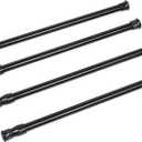 Tension Curtain Rod 28 to 48 Inch, 4pcs Black Tension Rod Adjustable Curtain Rod Curtain Tension Rod Spring Tension Curtain Rod No Drill Shower Curtain Rod