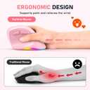 MEETION Ergonomic Mouse, Wireless Vertical Mouse RGB Backlit Rechargeable Mice for Bluetooth(5.2 + 3.0) USB-A with Type-c Adapter 4 Adjustable DPI Compatible Mac/Windows/Andriod/PC/Tablet/iPad Pink