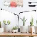 Otryad Full Spectrum Grow Lights for Indoor 6000K White Red 40 LEDs, 9-Level Dimmable Indoor Plant Growing Light for Seed Starting, Auto on/ Off Clip Plant Grow Lamp, 3/ 9/ 12H Timer, Adjust Gooseneck