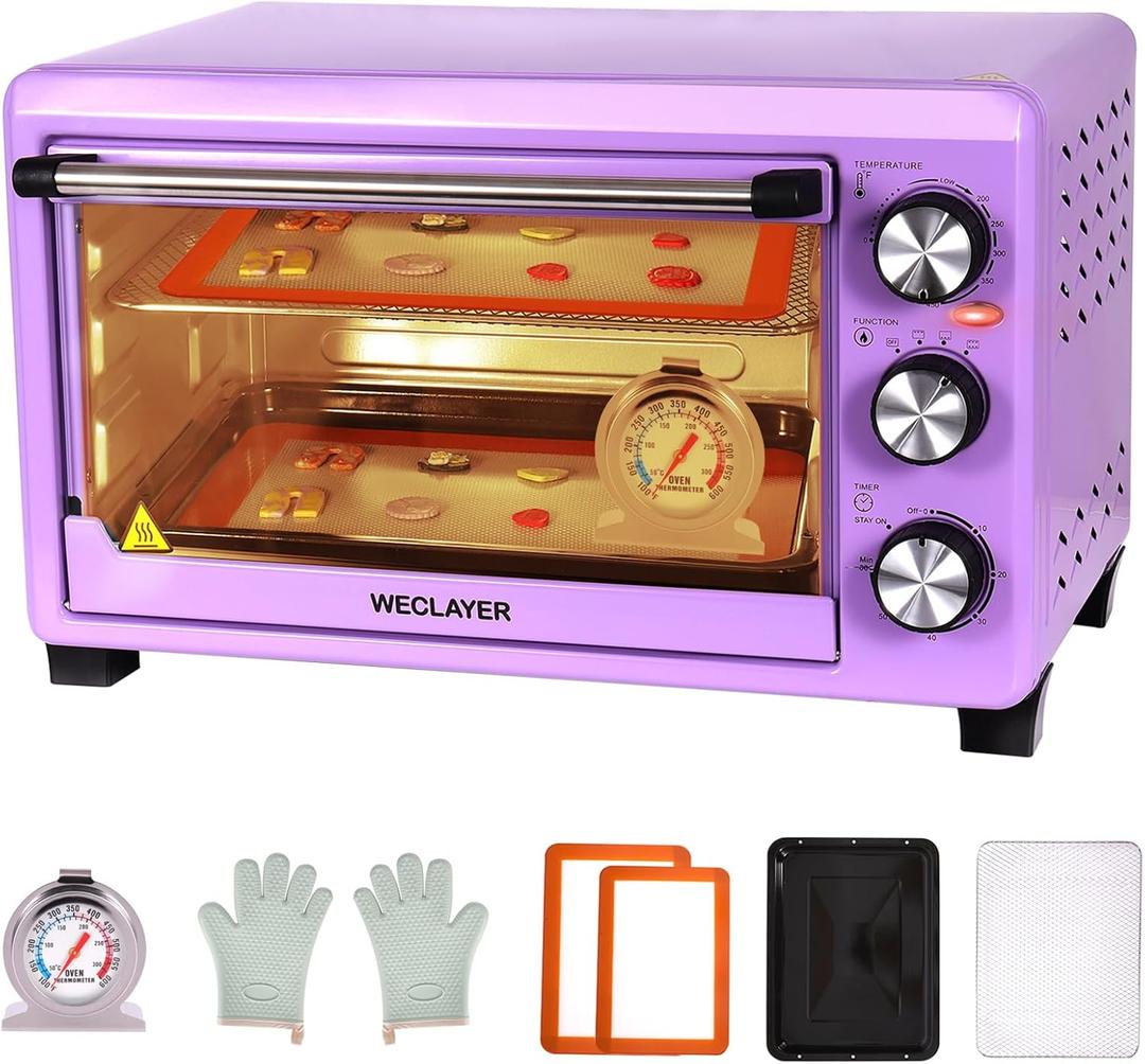 25QT Polymer Clay Oven with Adjustable Time & Temperature,Large Capacity Electric Oven for bake Clay,Polymer Clay Tools,Includes Tray,Wire Rack,Thermometer,Heat-resistant Silicone Mat and Gloves