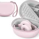 Hard Case for Beats Solo 4/Solo 3/Studio Pro/Studio3 On-Ear Headphones, Universal Portable Travel Organizer Bag with Honeycomb Lid Protection (Pink)