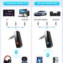 2 in 1 Bluetooth 5.3 Transmitter Receiver, AUX Wireless Bluetooth Audio Adapter for Car, TV, Speaker, Stereo System and Headphones
