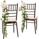 Ling's Moment 10pcs Wedding Chair Decorations Aisle Floral Swag Artificial Pew Flowers Hanging Garland Pink Blush & Cream For Ceremony Reception Church Rose Floral Faux Arrangement Party Outdoor Decor
