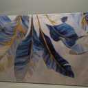 JuhaiArt White Banana Leaf Prints Bedroom Blue Canvas Art Botanical Gold Wall Artwork for Living Room Office 29" x 59"