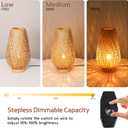 Boho Bamboo Table Lamp, Dimmable Rustic Farmhouse Hand Wicker Desk Lamp Bedside Lamps Night Light Decorations for Bedroom, Living Room, Home Office, Nursery, Reading Nook (Bulb Included)
